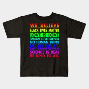 Black Lives Love Is Love Science LGBT Pride Kindness Kids T-Shirt